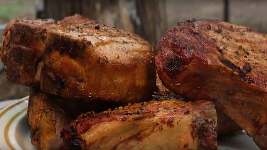 BBQ PORK CHOPS WITH POTATO BOMBS AND GRAVY