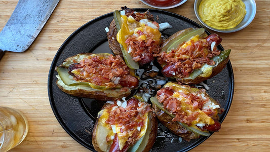 Bacon Baked Potato Dogs