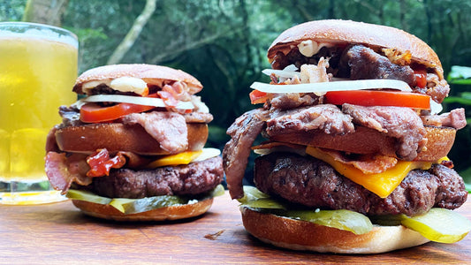 Beef Bacon Bagel Burger