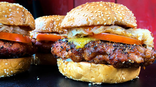 Peppered Pork Bacon Butter Burger