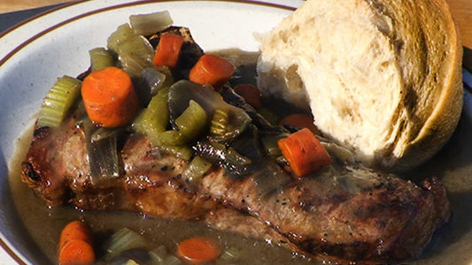 STRIP STEAKS AND WHISKEY GRAVY